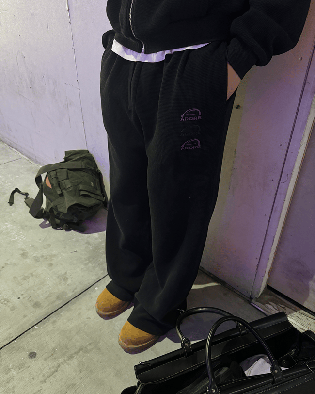 THERMAL SWEATPANTS (PREORDER, WASHED OBSIDIAN) | WithoutAdore